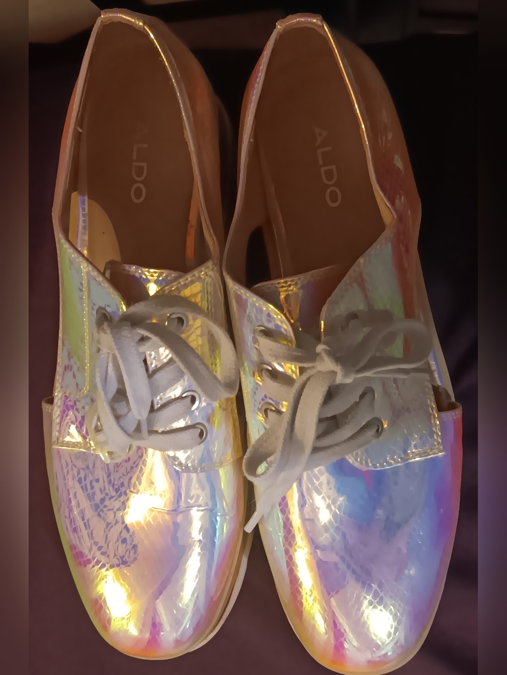 ALDO - Iridescent Snakeskin Lace-Up Cutout Platform Shoe - Women's 8 (US) - Picture 5 of 8